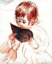 Helleu, 'Sketch of the artists daughter'