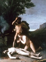 Adam and Eve finding the Body of Abel', 1858