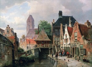 Koekkoek, 'View of Oudewater', c1867