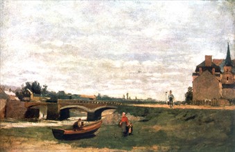 Stanislas Lépine. 'Landscape with a bridge',