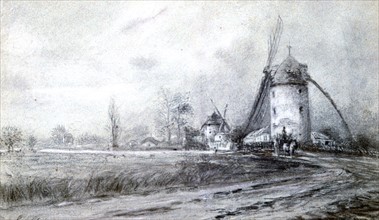 Lépine, 'Landscape with Windmill'