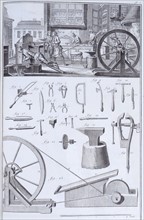 Cutler's workshop from  "Encylopedie" edited by Diderot and Dalembert