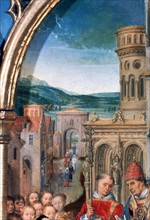 Memling, St Ursula Shrine, Arrival in Rome', Detail, 1489