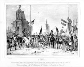 Arrival in Paris of the from Rouen and le  Havre during the Revolution 1830