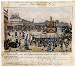 Execution by guillotine of Robespierre