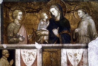 Lorenzetti, 'Virgin and Child with St Francis and St John the Evangelist'
