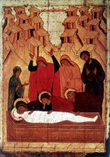 The Entombment: 15th century Russian icon