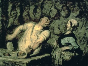 Daumier, 'The Butcher Montmatre Market'