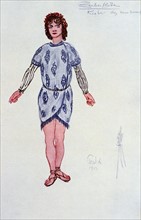 Costume design for one of the Three Youths or Genii, 1913