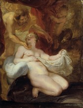 Peter Paul Rubens [Flemish Baroque Era Painter, 1577-1640] Jupiter and Danae Oil on wood