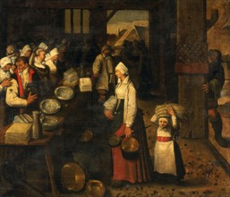 School of Pieter Brueghel III, The Married couple receiving presents
