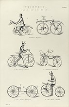 Various forms of early bicycle