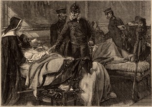 Franco-Prussian War : Wilhelm I visiting wounded German troops