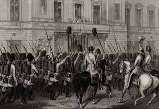 La reine Victoria reçoit ses gardes à leur retour de la Guerre de Crimée