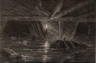 Inondation d'une mine, 1869