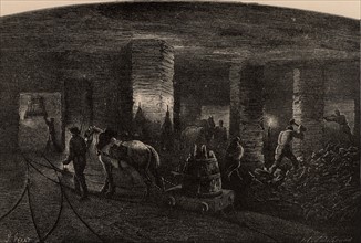 Mineurs anglais extrayant du charbon, 1869