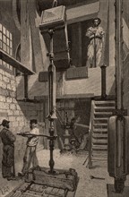 Extraction de charbon par forage, France, 1869