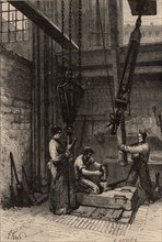 Searching for coal by boring, France, 1869