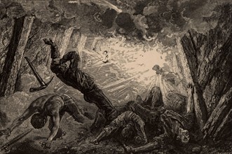 Explosion dans une mine, 1869