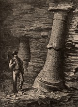 Fossilised tree trunks in Treuil coal mine, St Etienne, France
