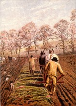 Winter ploughing with horses