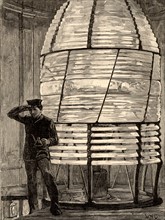 Inside the lantern of The fourth Eddystone lighthouse