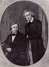 Wilhelm Carl Grimm (1786-1859) left, and Jacob Ludwig Carl Grimm (1786-1859) right, German