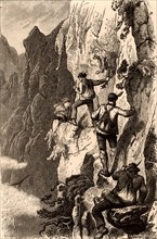 Members of the Alpine Club climbing in Switzerland