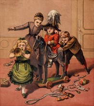 Children playing with toys - Soldier's uniform