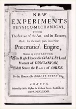 Title page of the third edition of "New Experiments Physico-Mechanical …"  by Robert Boyle