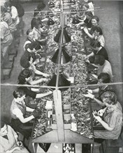 German women working in a war production unit in Germany circa 1942