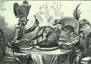 The Plumb-pudding in Danger: or, State Epicures Taking "Un Petit Souper"