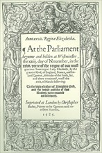 Title page of Acts of Parliament for 1585