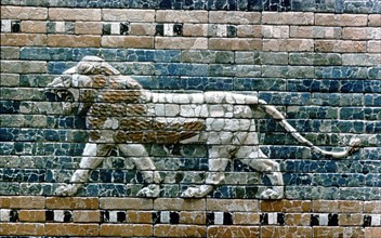 Glazed terracotta lion