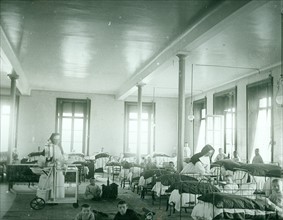 Children's ward in a hospital where nuns act as nurses