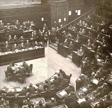 Benito Mussolin addressing the Italian Parliament