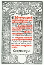 Title page of "Libro de Experiencias de Medicina"