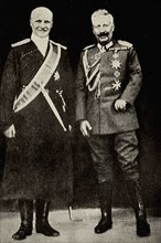 Kaiser Wilhelm II (right) with Pavlov Skoropadsky (1873-1945) the Hetman of the Ukraine. Note the