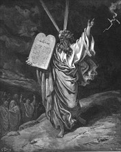 Moses descending from Mount Sinai with the tablets of the law