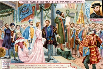 Elizabeth I inaugurating the first Royal Exchange, London, 1571