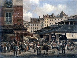View of the Market of Les Halles': c1828