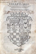 Title page of "Vocabulary in Castilian and Mexican Language"