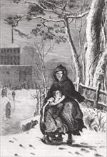 Mother urging her child to go to work in the mill