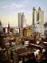 View of New York with early skyscrapers