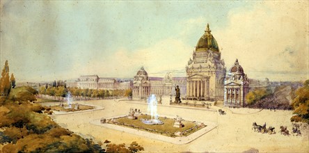 Plan of the Grand Exhibition Palace for the Paris Exposition