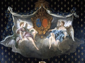 Allegory of the arms of France and  Navarre
