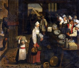 Ecole de Pieter Brueghel III, Des jeunes mariés reçoivent leurs présents