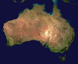 Composite satellite photograph of Australia
