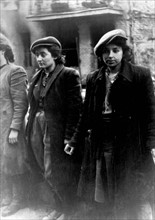 Photo from Jürgen Stroop Report to Heinrich Himmler 1943.Jewish women captured with weapons.