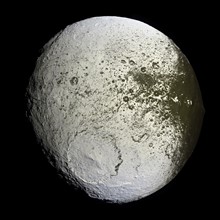 Iapetus, Third-largest moon of Saturn, and eleventh in the solar system; discovered by Giovanni Domenico Cassini in 1671